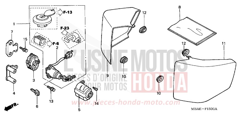 COUVERCLE LATERAL de Shadow Aero REARL SEDONA RED (R223B) de 2001